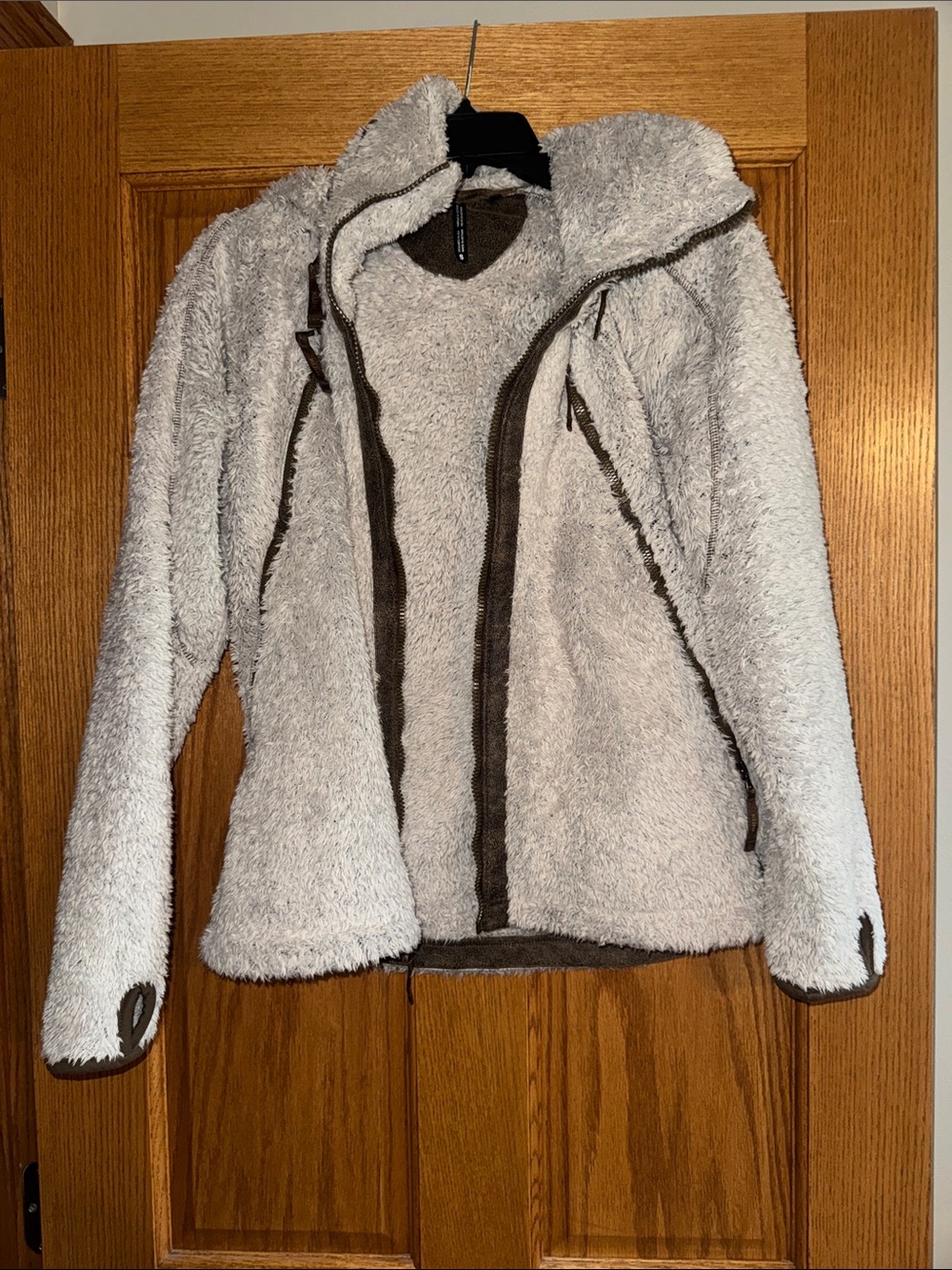Kuhl Women's Plush Zip-Up Jacket - Light Brown/Cream color